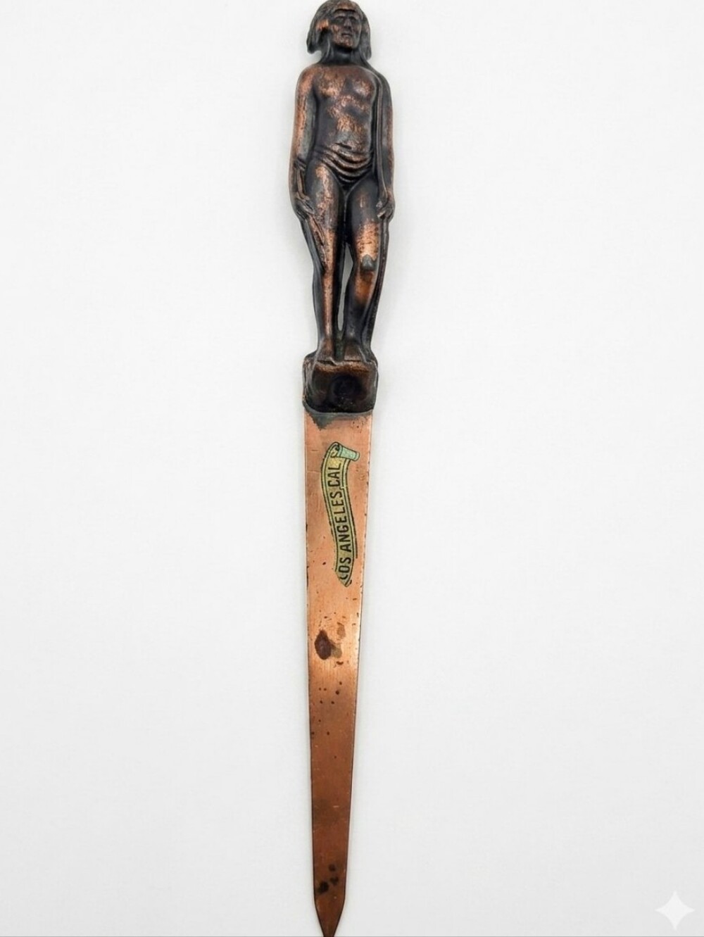 Vtg Japan Copper Native American Figural Souvenir Letter Opener - Los Angeles